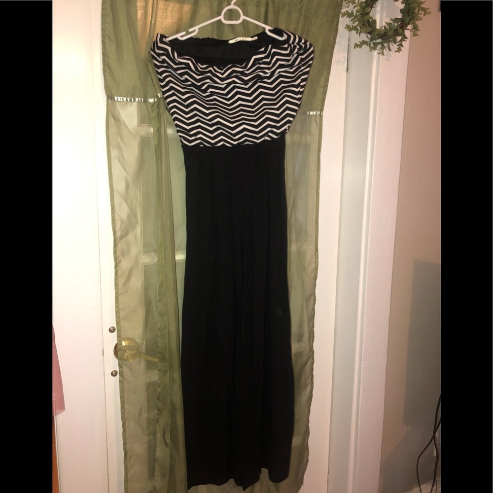 Black and white chevron jumpsuit